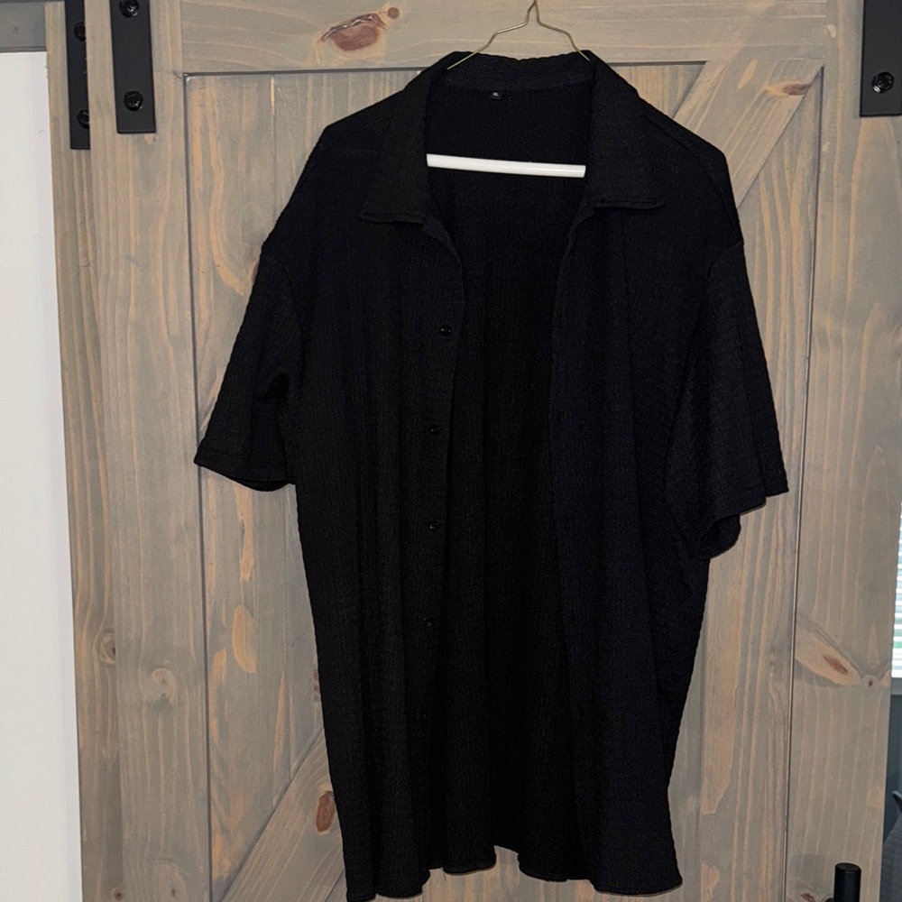 Black Mens Button-Up Shirt
